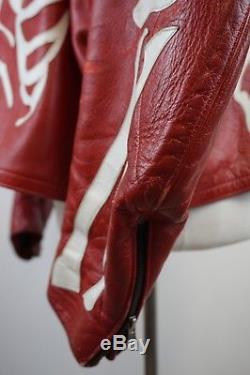 Vanson Moto Jacket BONES Red Size 58 Leather Biker