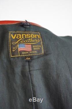 Vanson Moto Jacket BONES Red Size 58 Leather Biker