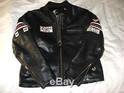 Vanson Orvis Princeton Moto Patch Cafe Racer Motorcycle Leather Jacket-mint- M/l