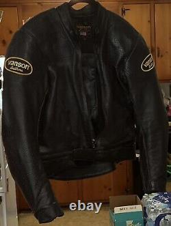 Vanson Perforated Leather Motorcycle Jacket 42 Armored