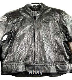 Vanson Perforated Leather Motorcycle Jacket Armored Size 52