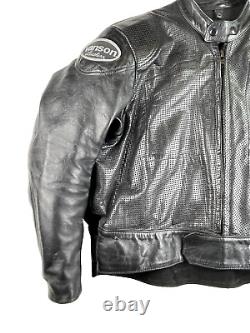 Vanson Perforated Leather Motorcycle Jacket Armored Size 52