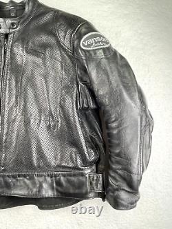 Vanson Perforated Leather Motorcycle Jacket Armored Size 52