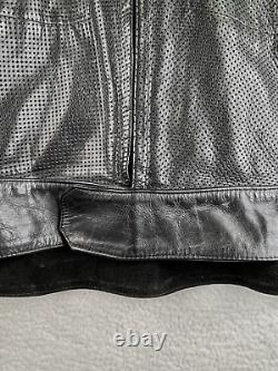 Vanson Perforated Leather Motorcycle Jacket Armored Size 52