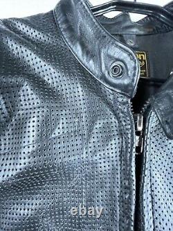 Vanson Perforated Leather Motorcycle Jacket Armored Size 52