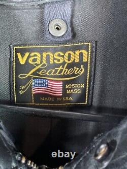 Vanson Perforated Leather Motorcycle Jacket Armored Size 52