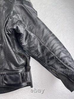 Vanson Perforated Leather Motorcycle Jacket Armored Size 52