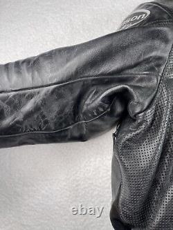Vanson Perforated Leather Motorcycle Jacket Armored Size 52