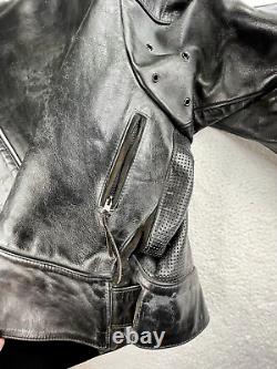 Vanson Perforated Leather Motorcycle Jacket Armored Size 52