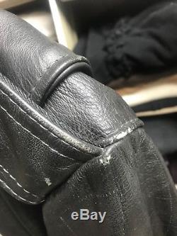 Vanson Police Leather Motorcycle Jacket, Size 42