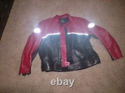 Vanson Red & Black Cafe Racer motorcycle jacket