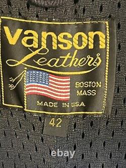 Vanson Sportrider Mk2 ProPerf Leather Motorcycle Jacket Size 42