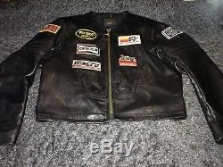 Vanson Star Black Leather Jacket Size 46