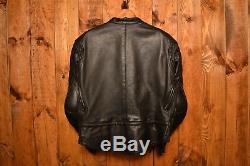 Vanson USA Leathers Vintage Cafe Racer Motorcycle Biker Leather Jacket 42-l