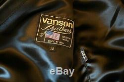Vanson Union Garage V7 Leather Motorcycle Jacket, size 38, barely used
