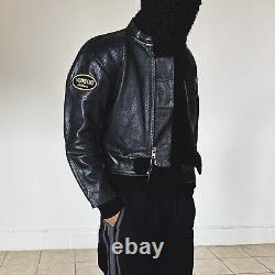 Vanson Vintage Black Motorcycle perforated Leather Jacket Size medium