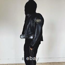Vanson Vintage Black Motorcycle perforated Leather Jacket Size medium