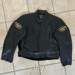 Vanson Vintage Black Motorcycle perforated Leather Jacket Size medium