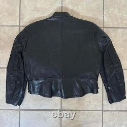 Vanson Vintage Black Motorcycle perforated Leather Jacket Size medium