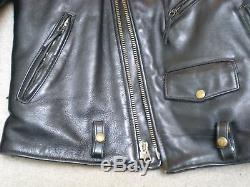 Vanson classic black leather motorcycle jacket sz 40 made in USA