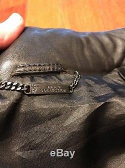 Versace Down Filled Leather Jacket Dark Brown