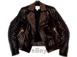 Versace H&m Mens Jacket Coat Biker Leather 100% Authentic Size L