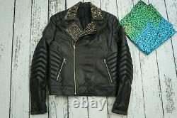 Versace H&m Mens Jacket Coat Biker Leather 100% Authentic Size M / L Sample