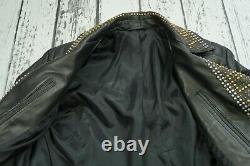 Versace H&m Mens Jacket Coat Biker Leather 100% Authentic Size M / L Sample