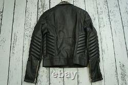 Versace H&m Mens Jacket Coat Biker Leather 100% Authentic Size M / L Sample