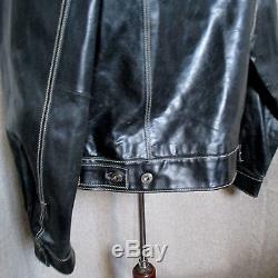 Very Rare Vintage GAP Leather Trucker Jacket BLACK SIZE SMALL