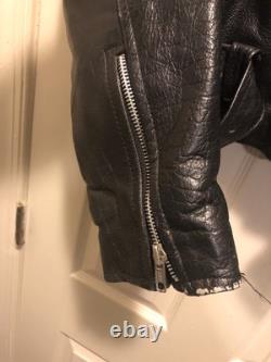 Vgt 90s Bad Bones Shaf Leather Motorcycle Jacket Size Mens 44