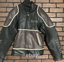 Victory Motorcycles Leather Jacket Padded Elbows Size Large Harley Honda Yamaha