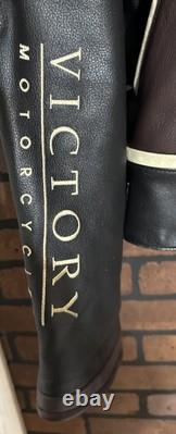 Victory Motorcycles Leather Jacket Padded Elbows Size Large Harley Honda Yamaha