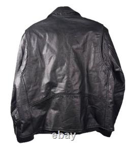 Viking Cycle XXL Genuine Leather Motorcycle Biker Jacket Black Belted