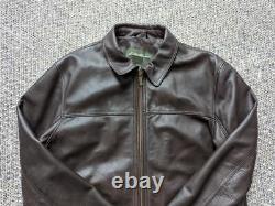 Vinage EDDIE BAUER motorcycle LEATHER brown XLT jacket XL TALL cowhide