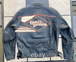 Vintage 04' Harley Davidson Men's PRISM Leather Motorcycle Jacket/XL/Heavy Duty