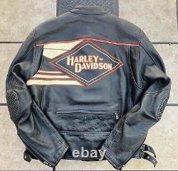 Vintage 04' Harley Davidson Men's PRISM Leather Motorcycle Jacket/XL/Heavy Duty