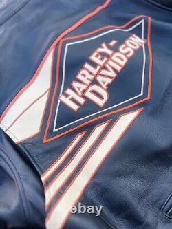 Vintage 04' Harley Davidson Men's PRISM Leather Motorcycle Jacket/XL/Heavy Duty