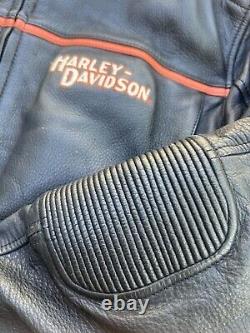 Vintage 04' Harley Davidson Men's PRISM Leather Motorcycle Jacket/XL/Heavy Duty