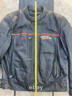 Vintage 04' Harley Davidson Men's PRISM Leather Motorcycle Jacket/XL/Heavy Duty