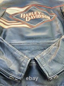 Vintage 04' Harley Davidson Men's PRISM Leather Motorcycle Jacket/XL/Heavy Duty