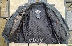 Vintage 04' Harley Davidson Men's PRISM Leather Motorcycle Jacket/XL/Heavy Duty