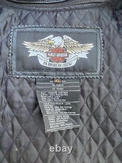 Vintage 04' Harley Davidson Men's PRISM Leather Motorcycle Jacket/XL/Heavy Duty