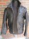 Vintage 1950's CAL HORSEHIDE Leather Motorcycle JACKET BLACK CHP Police HEAVY