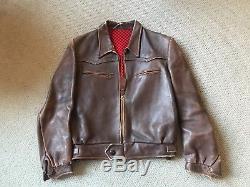 Vintage 1950s French Leather Motorcycle Jacket