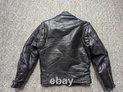 Vintage 1950s leather MOTORCYCLE jacket S black 36-38 custom harley