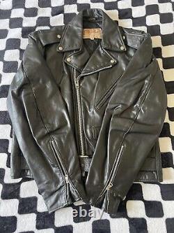 Vintage 1960's Excelled Leather Motorcycle Biker Jacket Sz 40