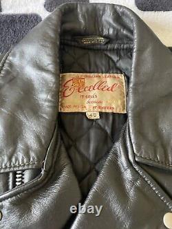 Vintage 1960's Excelled Leather Motorcycle Biker Jacket Sz 40