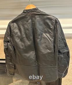 Vintage 1960s Brooks Leather Cafe Racer Biker Jacket