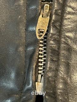 Vintage 1960s Brooks Leather Cafe Racer Biker Jacket